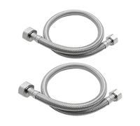 JOHO Tuyau de Robinetterie pour le Raccordement d'un Robinet Raccord 1/2 pouce x 3/8 pouce x 500 mm | tuyau flexible | tuyau de raccordement 2 pièces Chrome