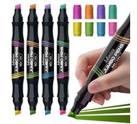joibabe Lot de 4 marqueurs Jumbo à pointe biseautée épaisse de 3 à 10 mm, 8 couleurs vives pour loisirs créatifs, peinture décorative et projets artistiques, pour adultes et enfants