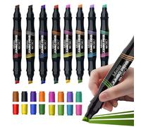 joibabe Lot de 8 marqueurs jumbo, 16 couleurs de 3 à 10 mm, pointe biseautée épaisse, à double extrémité, pour loisirs créatifs, peinture décorative et projets artistiques