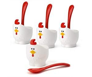 Joie 067742-892775 Coquetier avec cuillère en plastique Blanc