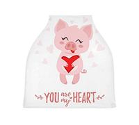 Joie Coeur Cochon Housse de Canopée pour Poussette,Siège de Voiture pour Bébé Dais Siège Auto Couverture D'Allaitement Pare-Soleil Respirant Extensible pour Bébé