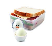 Joie Lot de 2 boîtes de Rangement pour œufs en Plastique - pour œufs durs - Gadget de Cuisine - Blanc