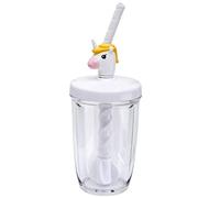 Joie Kitchen Gadgets MSC International 16162 Joie Licorne Mélange de lait avec couvercle pompe et paille Capacité 300 ml Blanc