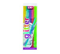 Joie Lot de 20 pailles réutilisables en plastique avec brosse de nettoyage, paillettes, colorées, respectueuses de l'environnement