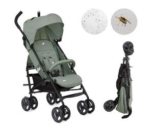 Joie Nitro LX Poussette Canne Légère et Compacte, Poussette Voyage Pliable 7,7 kg, Dossier Inclinable Position Allongée, Suspension Intégrale, Inclus Habillage Pluie et Moustiquaire, Vert Laurier