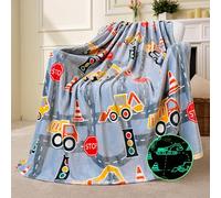 Joiedomi Couverture phosphorescente - Cadeaux Chantier pour Filles et Garçons 2 à 12 Ans - Couverture Enfant en Flanelle Douce et Chaude - Décoration de Chambre d'anniversaire - 127×152cm