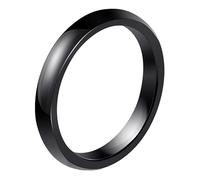 Joielavie Bague Anneau Céramique Noire Demi Jonc 3MM Alliance Fiançailles Mariage Couple Bijoux Homme Femme Taille 57