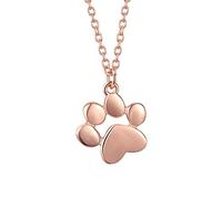 Joielavie Collier Pendentif pour Femme Fille en Argent 925 avec Trace Empreinte Animale Charmant Bijoux Cadeau Or Rose