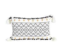 Joielavie Housse de Coussin Brodé Losange Triangle Géométrique Pompon Pampille Souple Rectangulaire Taie d'oreiller Décoration Canapé Lit Maison Sofa 30X45CM #4