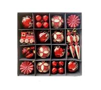 Joievievie 8CM Coffret de 60 Boules de Noël Fantaisie Incassable Forme Variée Train Flocons de Neige Piques de Glace Rouge Or Babiole Ornement Suspendu pour Sapin de Noël