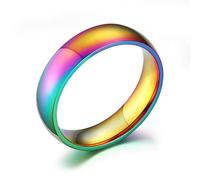 Joievievie Bague Anneau pour Homme Femme Arc-en-Ciel Rainbow Coloré Gay Lesbienne LGBT Alliance Mariage Bijoux Taille 62