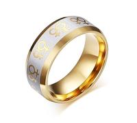Joievievie Bague Plaqué Or avec Symbole de Féminité Vénus Soeur Fierté Lesbienne LGBT Mat Bijoux Anneau pour Femmes Taille 54