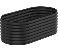 JOIEYOU 180x90x60cm Bac à fleurs en métal pour parterres surélevés, 765L Acier galvanisé Bac de jardin, elliptique à construire soi-même, bac à plantes extérieur pour légumes fleurs fruits herbes arom