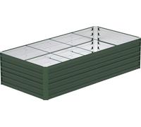 JOIEYOU 240x120x58cm Bac à fleurs en métal pour parterres surélevés, 1730L Acier galvanisé pour parterres de jardin, parterres rectangulaires à construire soi-même, bac à plantes d'extérieur pour légu