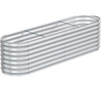 JOIEYOU 240x60x60cm Bac à fleurs en métal pour parterres surélevés, 680L Acier galvanisé Bac de jardin, elliptique à construire soi-même, bac à plantes extérieur pour légumes fleurs fruits herbes arom