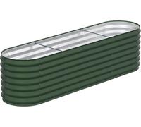 JOIEYOU 240x60x60cm Bac à fleurs en métal pour plate-bandes surélevées, 680L Acier galvanisé Bac de jardin, Elliptique à construire soi-même, Bac à plantes extérieur pour légumes Fleurs Fruits Herbes 