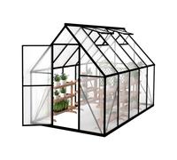 JOIEYOU 280x180x195cm Serres de jardin résistantes à l'hiver Set de serres en cadre d'aluminium & plaques de PC de 4mm d'épaisseur, Maison de tomates stable avec lanterneau Serre résistante aux intemp