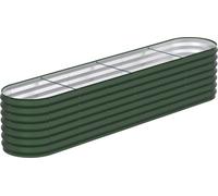 JOIEYOU 300x60x60cm Bac à fleurs en métal pour parterres surélevés, 850L Acier galvanisé Bac de jardin, elliptique à construire soi-même, bac à plantes extérieur pour légumes fleurs fruits herbes arom