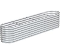 JOIEYOU 300x60x60cm Bac à fleurs en métal pour plate-bandes surélevées, 850L Acier galvanisé Bac de jardin, Elliptique à construire soi-même, Bac à plantes extérieur pour légumes Fleurs Fruits Herbes 