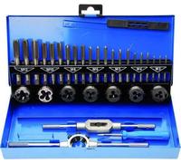 JOIEYOU 32 pcs. Jeu de tarauds en Sthal Forets Outils filets fins Tarauds M3, M4, M5, M6, M8, M10, M12 y compris coffret de rangement