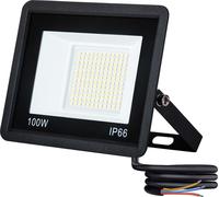 JOIEYOU 5x100W Projecteur de chantier LED extérieur Super lumineux 230V Projecteur LED en aluminium Lampe d'extérieur Projecteur mural, Blanc chaud