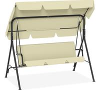 JOIEYOU Balançoire hollywoodienne 3 places Balançoire de jardin avec housse de toit réglable 176x110x152cm Banc de jardin Balançoire suspendue Balançoire de jardin pouvant supporter jusqu'à 200kg, Bei