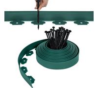JOIEYOU Bordure de pelouse Bordure de pelouse plastique 10m Bordure de jardin bandes Design Bordure de pelouse avec 30 clous au sol Rouleaux de bordure de pelouse, Barre de coupe flexible Palissade de
