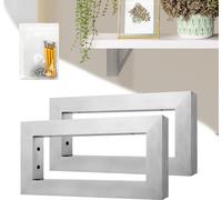 JOIEYOU Console murale Étagère murale en acier inoxydable 2X Support mural 30x15cm Support d'étagère pour lavabo Support stable pour lavabo Sous-structure Suspension pour serviette Support d'étagère a