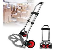 JOIEYOU Diable pliable en aluminium - Avec surface de chargement antidérapante - Poignée extensible - Charge maximale : 80 kg