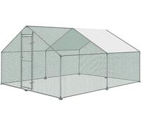 JOIEYOU Enclos 3x4x2m Volière Poulailler Métal 12m² Cages à volaille avec toit pare-soleil, clôture à poules, porte & verrou Enclos Poulaillers Stables Poulaillers pour petits animaux & plantes