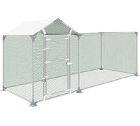 JOIEYOU Enclos pour lapins 3x1 m Poulailler en métal avec protection solaire Toit,Porte & Verrouillage Poulailler stable Enclos pour petits animaux pour poules, canards & petits animaux