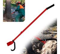 JOIEYOU Levier d'abattage 130cm Levier de tronc pour abattre les arbres, Levier d'équarrissage forgé avec crochet de retournement & poignée antidérapante, Aide à l'abattage en acier Aide au retourneme