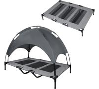 JOIEYOU Lit pour chien avec baldaquin Lit pour chien Outdoor 2 en 1 Lit pour animal de compagnie Canapé pour chien Rehaussé Lit pour chat pour chats et petits grands chiens, 122x102x92cm