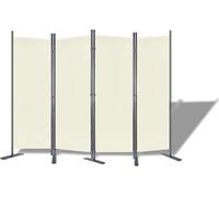 JOIEYOU Paravent en tissu polyester 4 pièces Séparation de pièce pour intérieur et extérieur Pliable 225x180cm Cloison avec clous au sol Balcon Protection visuelle Séparation de pièce pour jardin Salo