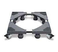 JOIEYOU Support de machine à laver, piédestal, machine à laver, sèche-linge, charge d'ours 200 kg, meuble bas avec 8 pieds, 4 roues, socle de machine à laver, largeur réglable 45-75 cm, hauteur 10-13
