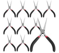 JOIKIT Lot de 10 pinces à bec aiguille extra long de 15,2 cm, mini pinces à bec aiguille de précision pour emballage de fils, bricolage, réparation électronique