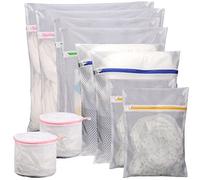 JOIKIT Lot de 10 sacs à linge en maille de 5 tailles, sacs à linge délicats, sacs à linge en filet à fermeture éclair, sacs de lavage de voyage pour machine à laver, pull, multicolore