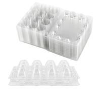 JOIKIT Lot de 100 boîtes à œufs de caille empilables en plastique transparent à 12 compartiments, boite à 12 oeufs de caille oeuf pour cuisine, marché, ferme