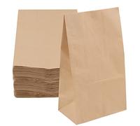 JOIKIT Lot de 100 Sacs Alimentaires en Papier Kraft Marron sacs vide cadeau pour anniversaire, mariage, 18 x 11 x 32 cm