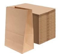 JOIKIT Lot de 100 sacs en papier marron - 20 x 30 x 12,5 cm - Petits sachets pochettes cadeau en papier kraft - Sacs à sandwich pour fête d'anniversaire, Noël, mariage