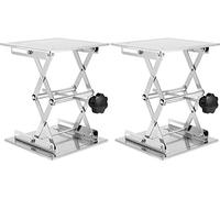 JOIKIT Lot de 2 crics de laboratoire en acier inoxydable, 15,2 x 15,2 cm, hauteur de levage extensible de 75 mm à 260 mm