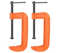 JOIKIT Lot de 2 pinces en C de 16 cm avec vis réglable pour soudure, travail du bois, orange/noir