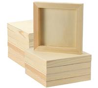 JOIKIT Lot de 20 panneaux de toile en bois de 12,7 x 12,7 cm, panneaux de toile en bois brut bercés pour peinture, toiles d'artiste pour brûler, verser, art à cordes, travaux manuels