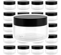 JOIKIT Lot de 24 bocaux en plastique transparent de 100 ml avec couvercles, sans BPA, à large goulot et couvercles pour loisirs créatifs, perles, épices, noix