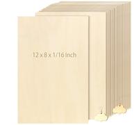 JOIKIT Lot de 24 feuilles de tilleul de 30,5 x 20,3 x 0,6 cm, planche de contreplaqué mince, feuilles de tilleul non finies pour travaux manuels, peinture, combustion du bois, projet de construction