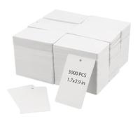 JOIKIT Lot de 3000 étiquettes vierges blanches de 4,3 x 7,3 cm, étiquettes à suspendre en papier blanc avec trou, étiquettes de prix en papier pour boutique, vente au détail, magasin de bijoux,