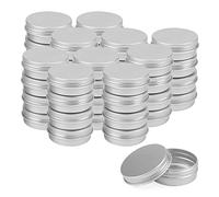 JOIKIT Lot de 40 boîtes en aluminium de 30 ml avec couvercle à vis, rondes argenté boîtes de voyage vides en métal pour maquillage, bougies, bijoux