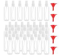 JOIKIT Lot de 40 vaporisateurs vides rechargeables en plastique transparent, de 120 ml avec couvercles, flacons vaporisateurs en plastique transparent et entonnoir, les voyages, le maquillage