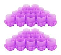JOIKIT Lot de 400 capsules d'encre violettes en forme de nid d'abeille avec base pour contenir de l'encre pigmentée