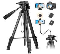 JOILCAN 206cm Trepied Appareil Photo, Nouveau Trépied Smartphone en Col de Cygne pour iPhone avec Télécommande & Support de Téléphone, Légère Trepied Camera en Aluminium pour DSLR Canon Nikon